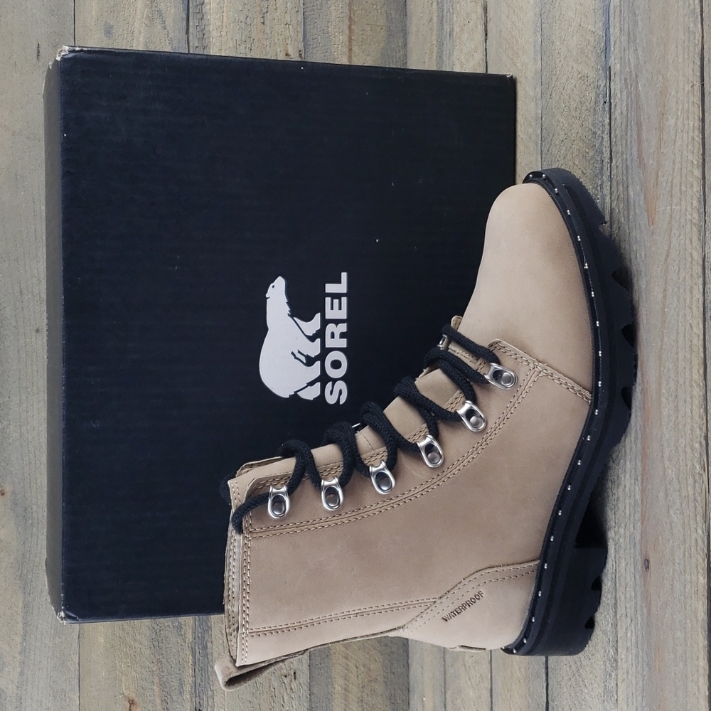 Sorel Lennox Lace Women's Waterproof Leather Boots Sandy Tan